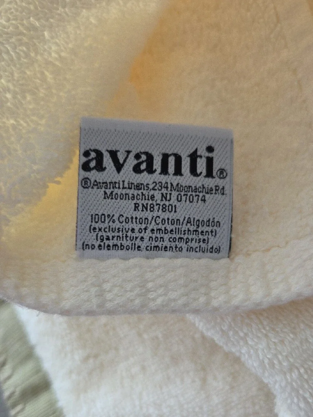 Avanti Cream and Olive Palm Embroidered Bath Towel Set